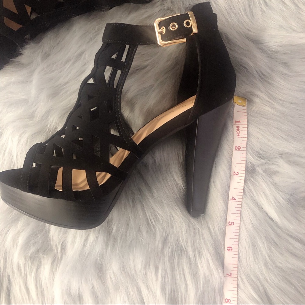 Black Platform-High Heel Open Toe - Picture 3 of 4